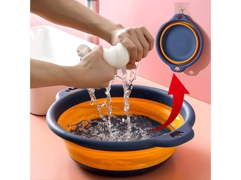 Portable Foldable Plastic Laundry Basin Bathroom Household Supplies Carousel 2