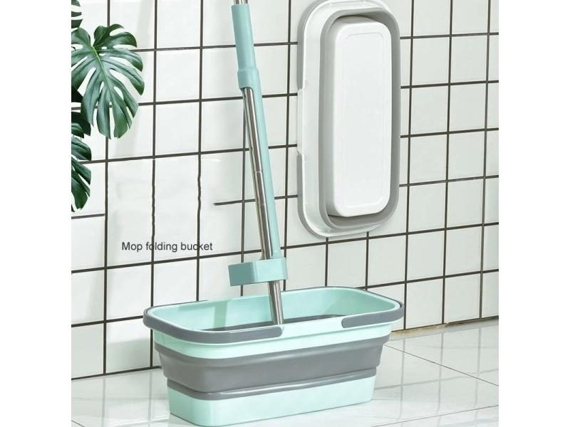 Folding Mop Bucket With Flat Squeeze Mop Portable Cleaning Fishing Promotion Carousel 2