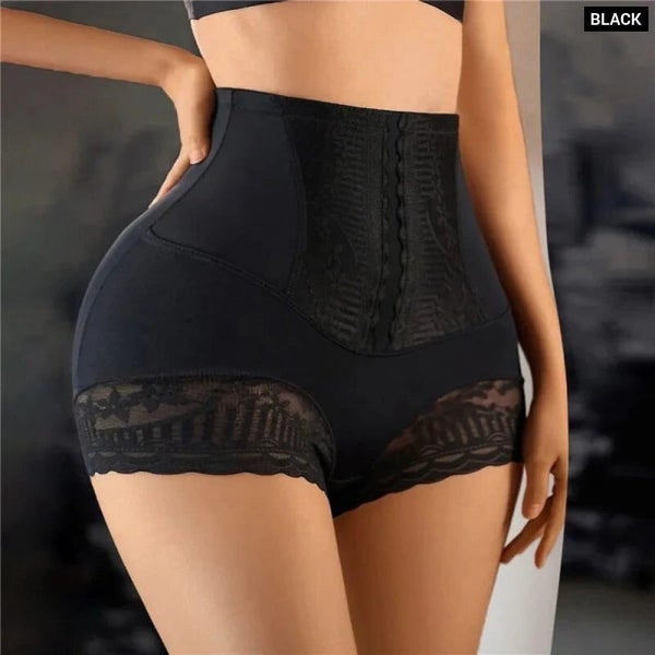 Seamless High Waist Tummy Control Shorts With Lace Trim Carousel 1