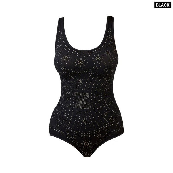 Printed Seamless Plus Size Tummy Control Bodysuit Carousel 1
