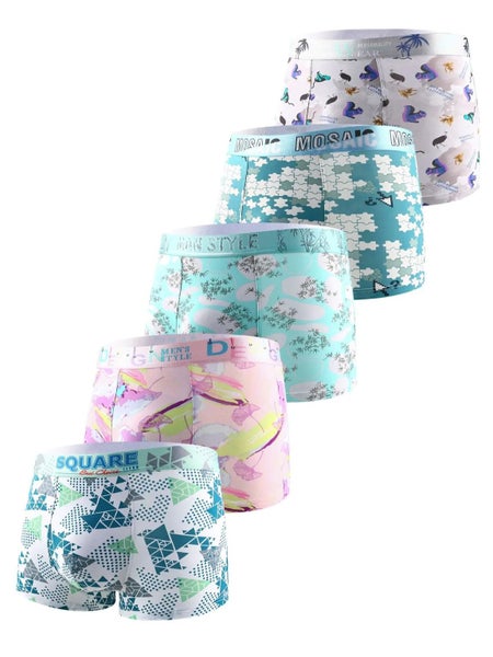 Pack Of 5 Mens Printed Sports Boxers Carousel 1