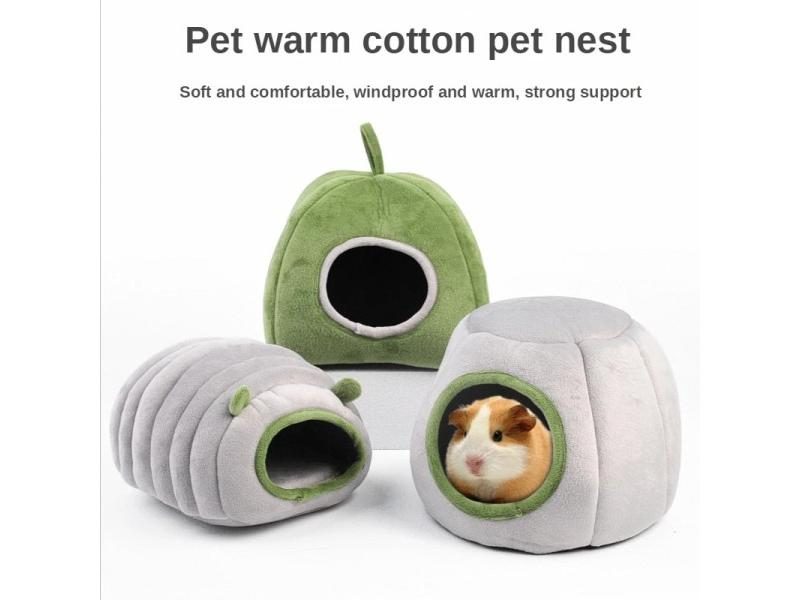 Hamster House Guinea Pig Cage Hamster Cotton House Small Animal Nest Winter Carousel 2