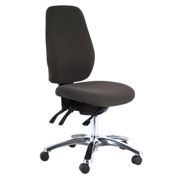 Buro Aura Ergo+ High Back Ergonomic Office Chair, Polished Aluminium Base, Bl... Carousel 1