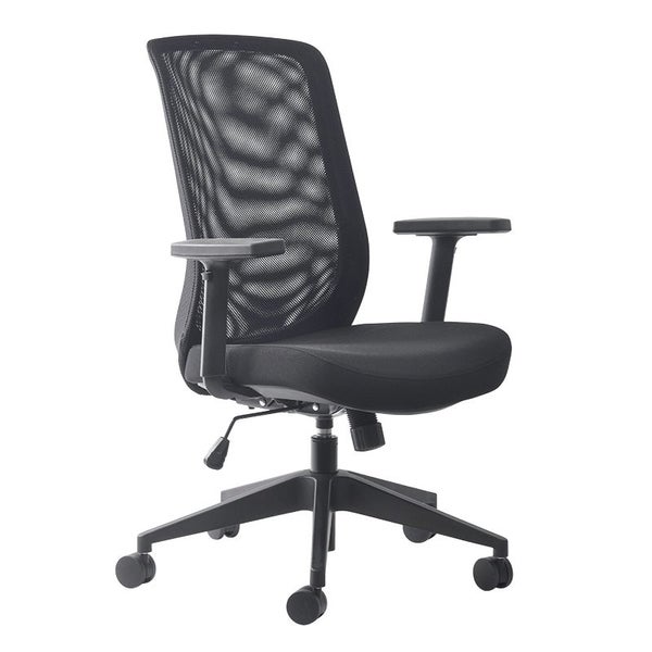 Mondo Gene Mesh Back Ergonomic Chair, Black Mesh Backing, Black Seat Carousel 1