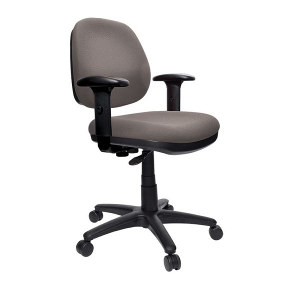 Buro Image Office Task Chair with Armrest, Black Nylon Base, Charcoal Fabric Carousel 1