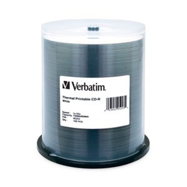 VERBATIM THERMAL PRINTABLE CD-R WHITE 700MB 52X (100 PACK) Carousel 1