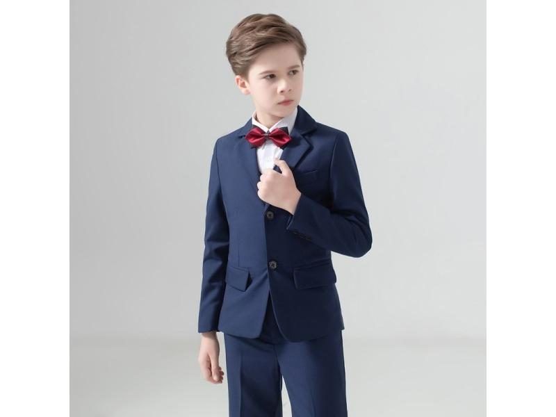 Boys' Wedding Suit Prom Party Tuxedo For Children's Day Carousel 1