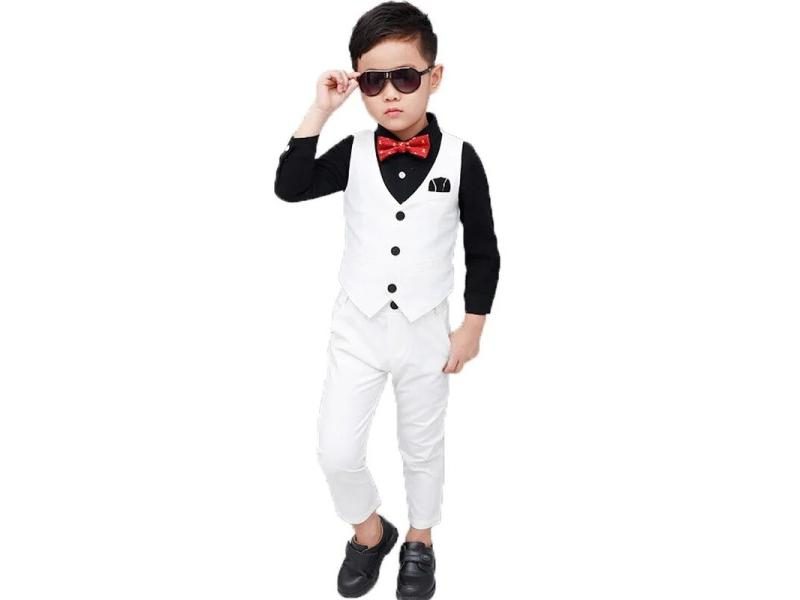 School Kids Tuxedo For Weddings Birthday Party Pants Carousel 1