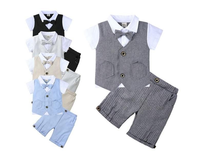 Baby Boys Wedding/Birthday Clothes Sets 2PCS Summer Suit Carousel 2