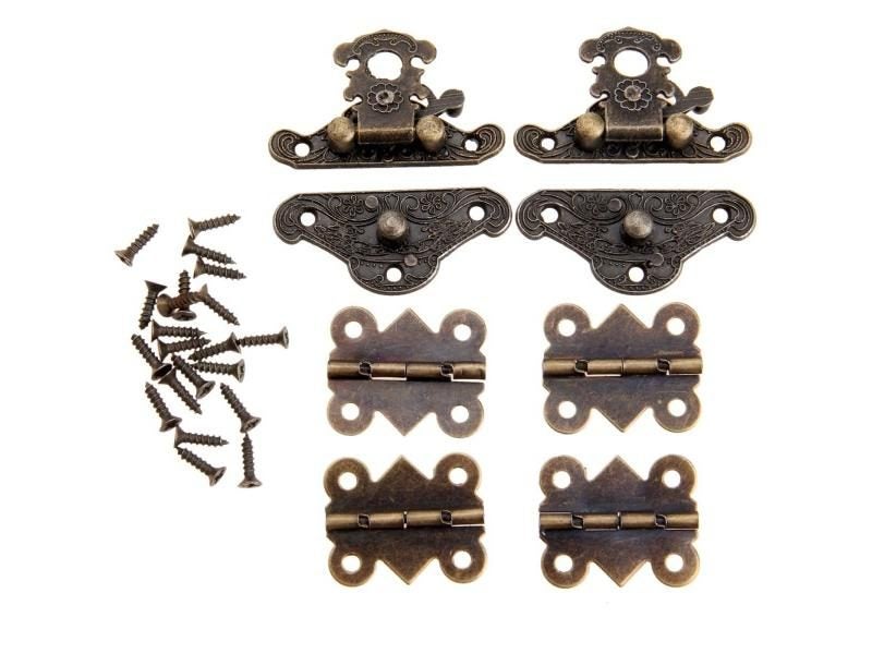 6Pcs Cabinet Hinges Antique Bronze Wooden Box Hardware Carousel 1