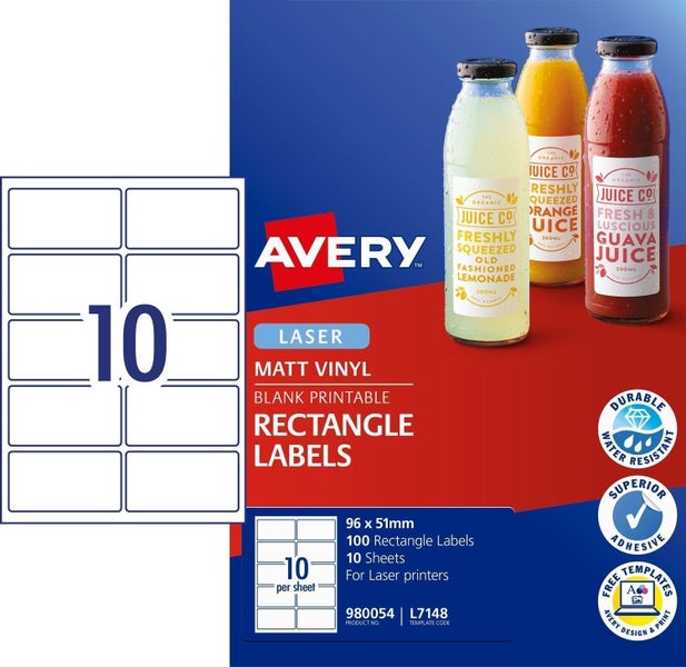 Avery L7148 Labels 10's x 10 Sheets Carousel 1
