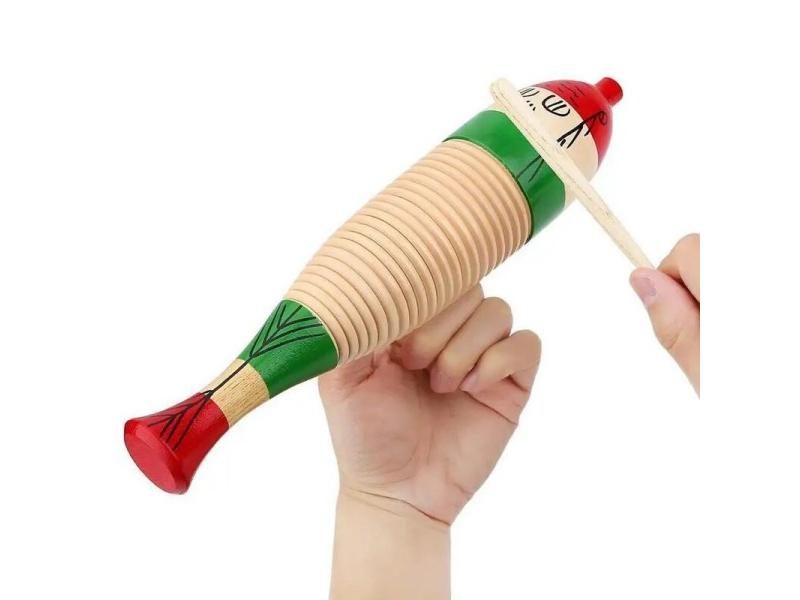 Guiro Instruments Musical Instrument Rhythm Toy Wooden Guiro Music Toy Colorful Carousel 1