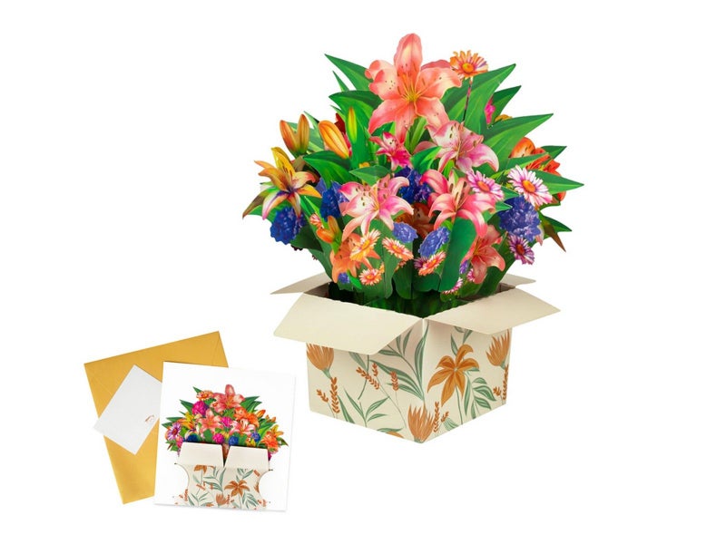 Pop-up Flower Bouquet Card Mother's Day 3D Blossom Paper Card Greeting Cards ST2 Carousel 1