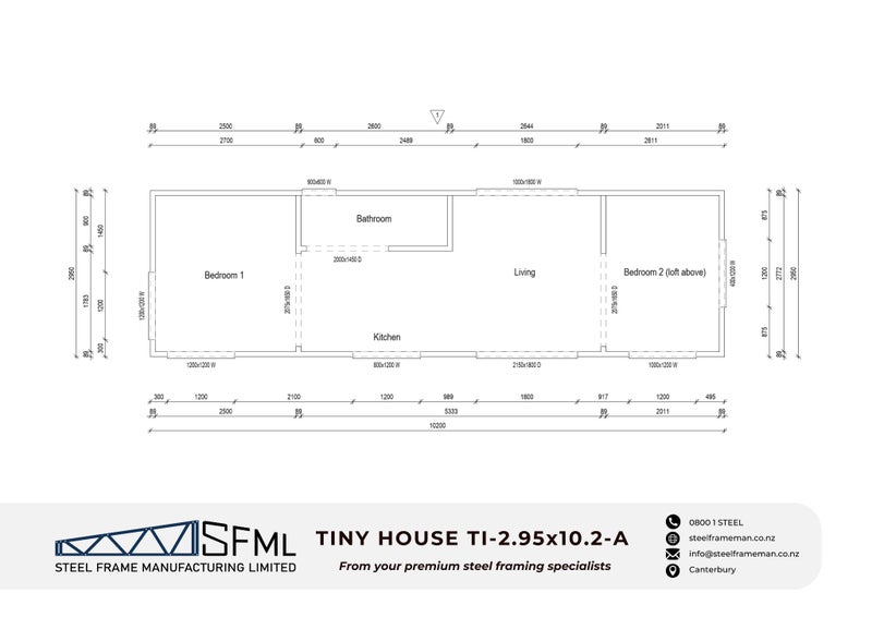 Tiny House Steel Frame Kitset - 2.95m x 10.2m *SPECIAL FREE DELIVERY OFFER!* Carousel 2
