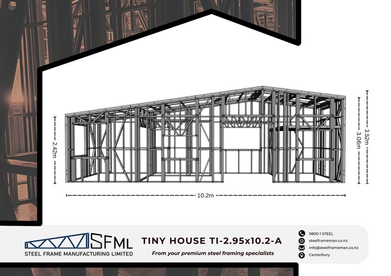 Tiny House Steel Frame Kitset - 2.95m x 10.2m *SPECIAL FREE DELIVERY OFFER!* Carousel 1