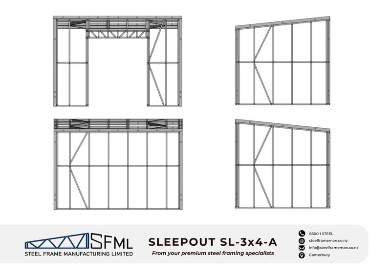 Sleepout Steel Frame Kitset - 3m x 4m *SPECIAL FREE DELIVERY OFFER!* Carousel 2