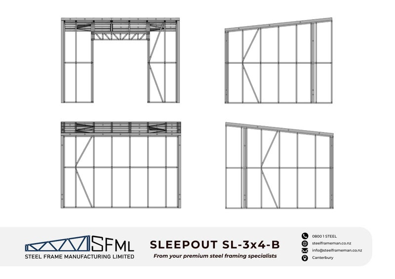 Sleepout Steel Frame Kitset - 3m x 4m *SPECIAL FREE DELIVERY OFFER!* Carousel 2