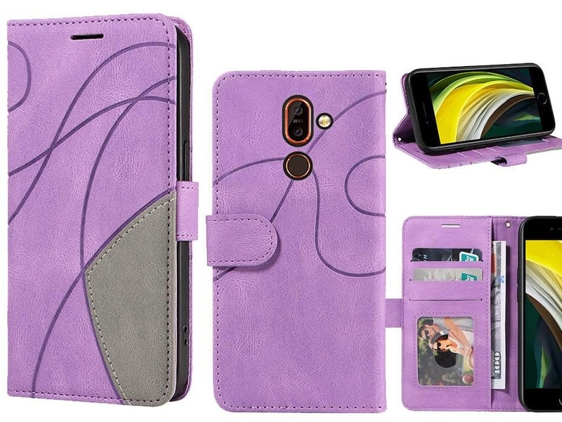 Nokia 7 plus Case Wallet Premium Denim Leather Cover Carousel 1