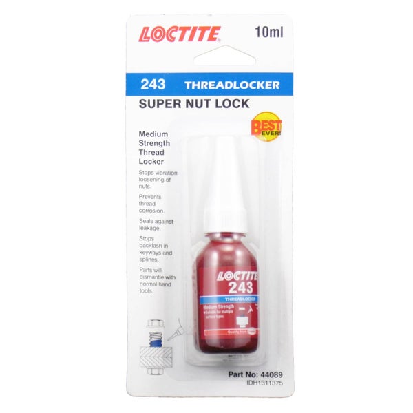 Loctite 243 Nut Lock Med Strength Threadlocker 10ml Carousel 1