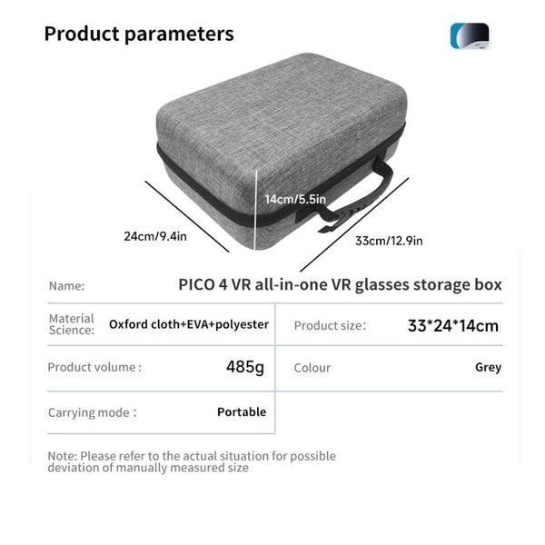 Nz Local Stock- Vr Headset Protective Travel Carrying Case for Pico 4 Carousel 2