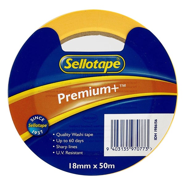 Sellotape Premium+ Washi Masking Tape 18mm x 50m Carousel 1