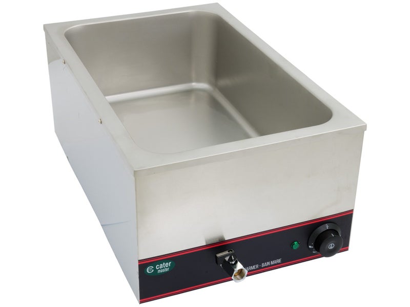 Hot Food Warmer Bain Marie 1.2kW - 1/1GN Benchtop Bainmarie with Tap Carousel 1