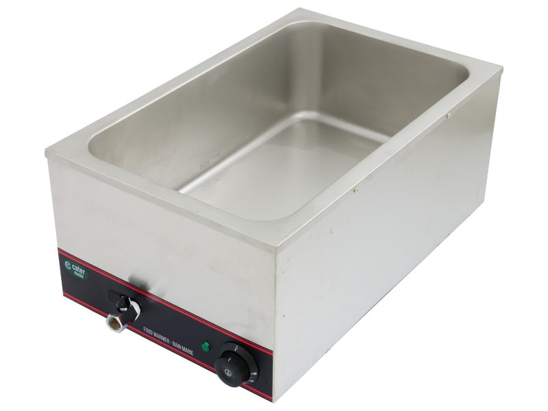 Hot Food Warmer Bain Marie 1.2kW - 1/1GN Benchtop Bainmarie with Tap Carousel 2
