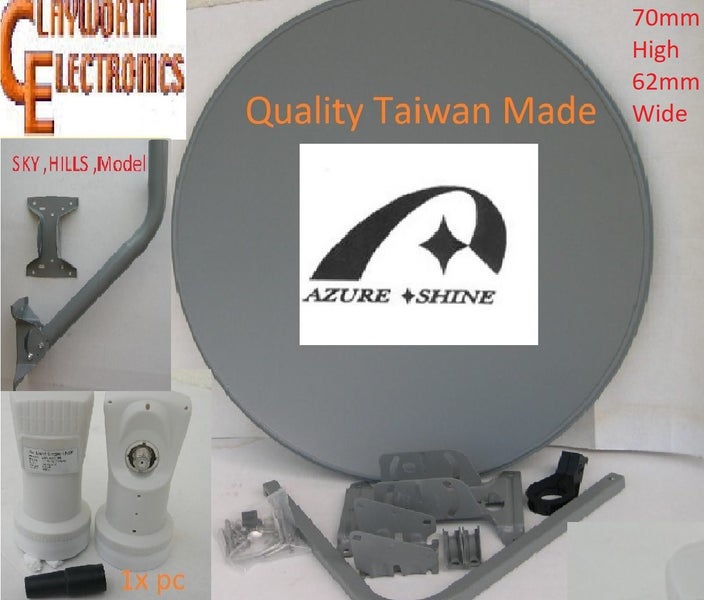 Satellite Dish Freeview SKY MySky Azure Shine Taiwan 70/62mm 10.75ghz LNB 1stPix Carousel 2