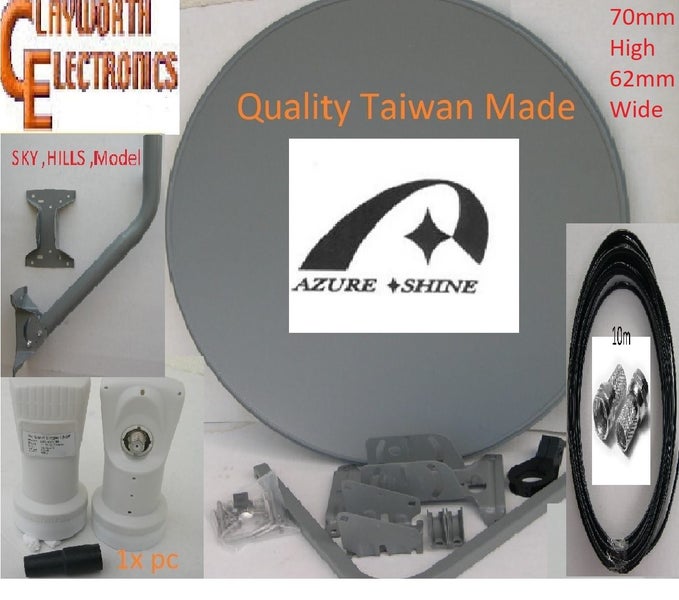 Satellite Dish Freeview SKY MySky Azure Shine Taiwan 70/62mm 10.75ghz LNB 1stPix Carousel 3