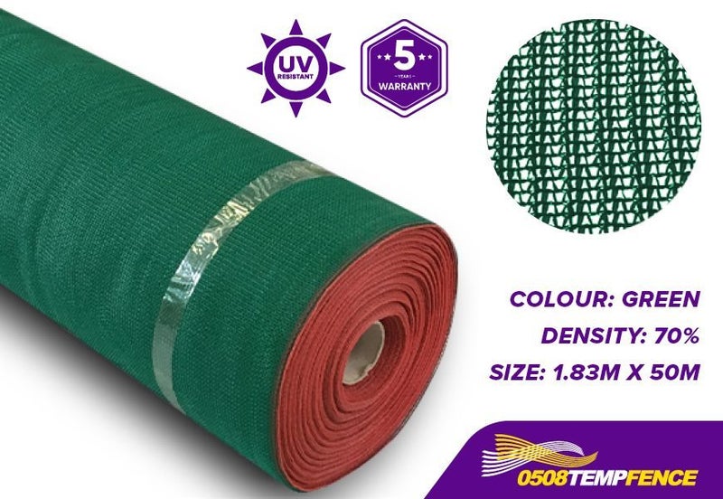 Shade Cloth - 70% 1.83m x 50m Green Carousel 1