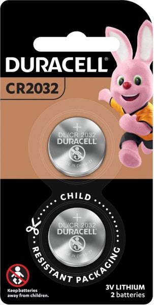 Duracell Lithium CR2032 Coin Batteries 2's Pack Carousel 1