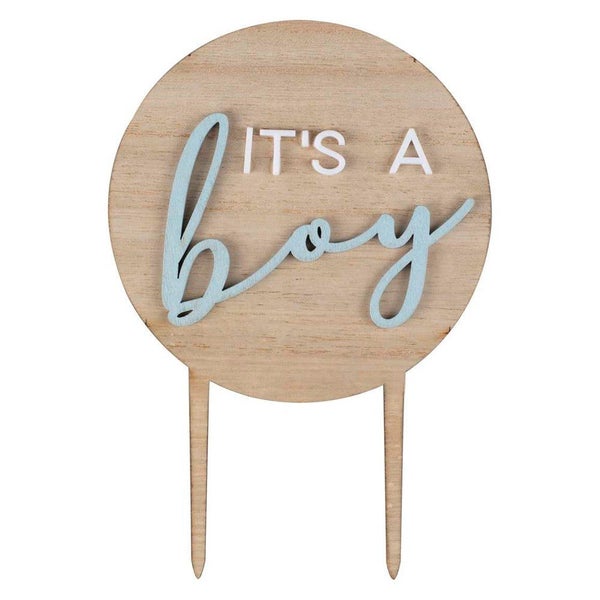 It's A Boy Wooden Cake Topper Carousel 2