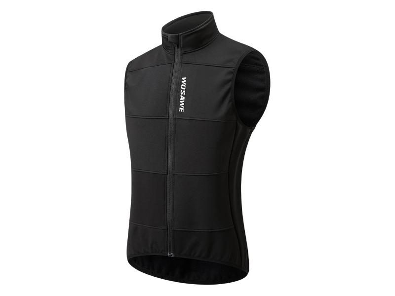 WINTER Gilet Thermal Fleece Men Cycling Jacket Black Vest No Pockets Carousel 1