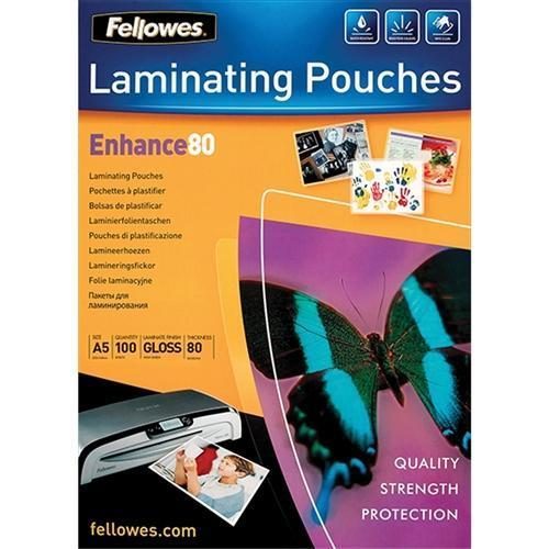 Fellowes A5 Gloss Laminating Pouch 80 micron x 100's Carousel 1