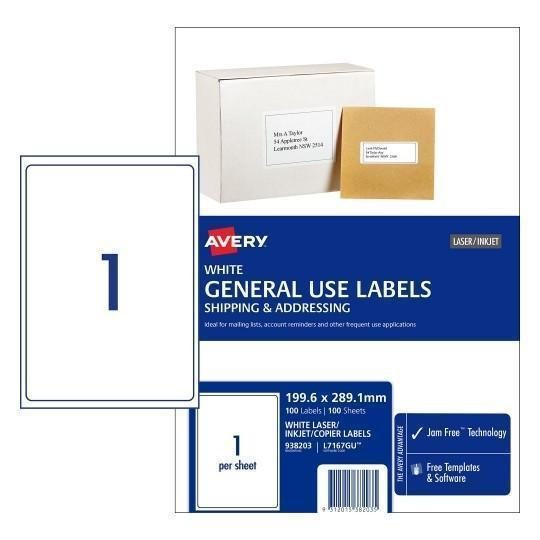 Avery L7167 General Use Labels 1's x 100 Sheets Carousel 1