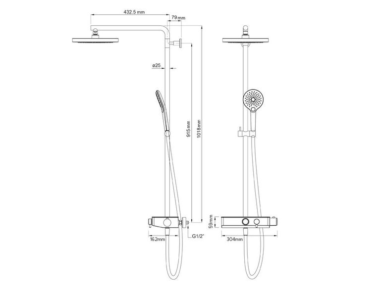 SPLASH PLUS 3FCT COLUMN SHOWER - INTEGRATED THERMOSTATIC SHOWER MIXER CHROME62863865904002111
