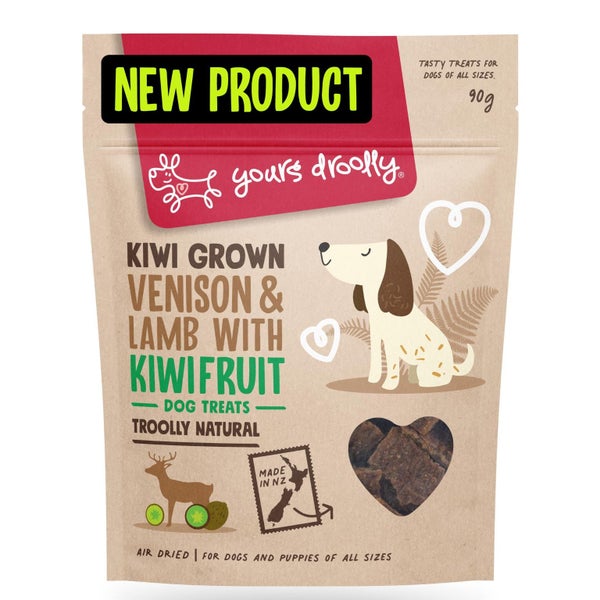 Yours Droolly Dog Treat Venison Lamb Kiwifruit 90g Carousel 1