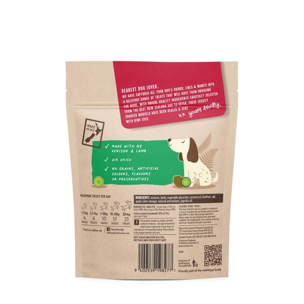 Yours Droolly Dog Treat Venison Lamb Kiwifruit 90g Carousel 2