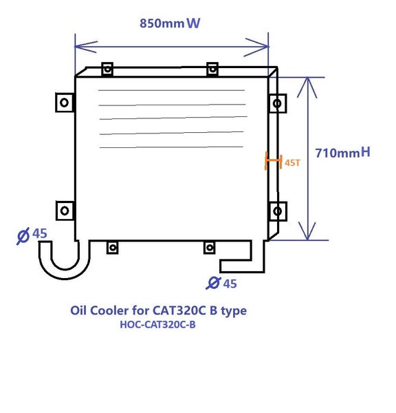 Hydraulic oil cooler for CAT 320C type B part no: 83-8115 1838115 850W*710H*45T Carousel 3