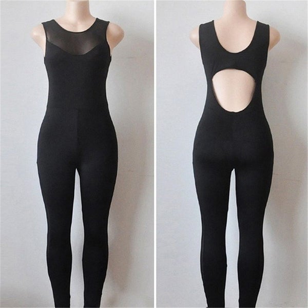 Mesh Splicing Breathable Women Sports Clothes Summer Autumn Jumpsuit Carousel 1
