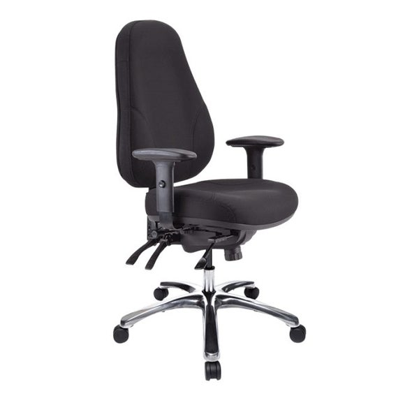 Buro Persona High Back 24/7 Ergonomic Task Chair, Polished Aluminium Base, Black Carousel 1