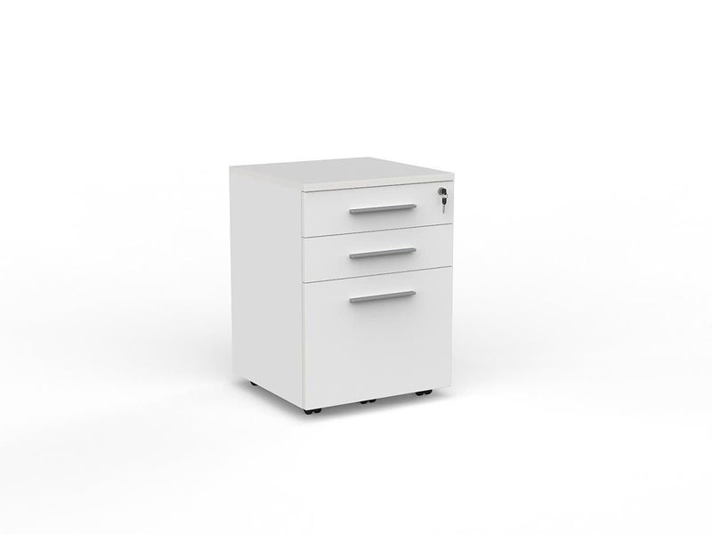 Knight's Cubit Locking 2 Drawer, Filing Cabinet, Mobile Cabinet, White Carousel 1