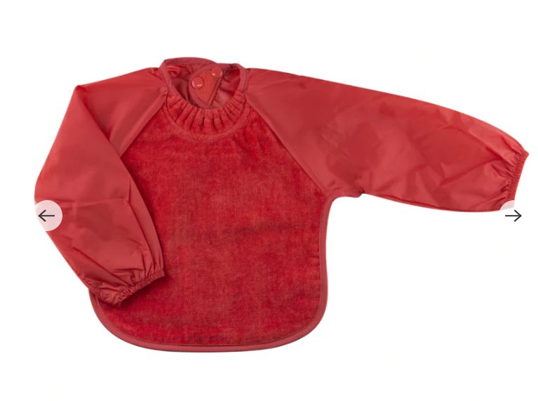 -Clearance- Silly billyz Long Sleeve Bib 6-24 Months Red colour Carousel 1