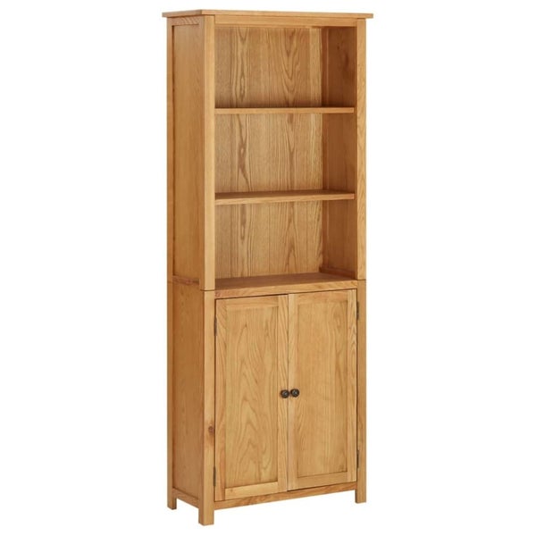 Nz Local Stock-of Bookcase with 2 Doors Solid Oak Wood Xnkoik Carousel 1