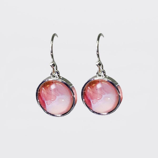 Lily & Mae - Silver Plated Earrings - Pink Carousel 2