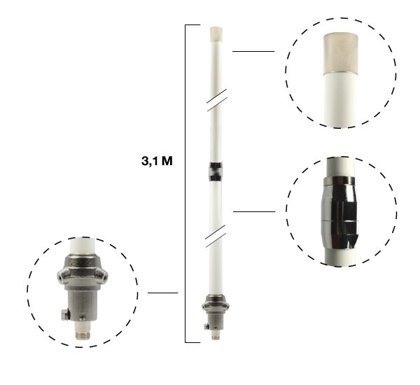 TECHOMAN TM-X300 (Dual Band High Gain) Base Fibreglass 145 / 435MHz (2m/70cm) Carousel 2