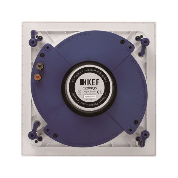 KEF Ultra Thin Bezel 8'' Square In-Ceiling Speaker. 200mm Uni-Q driver with 16mm Carousel 3