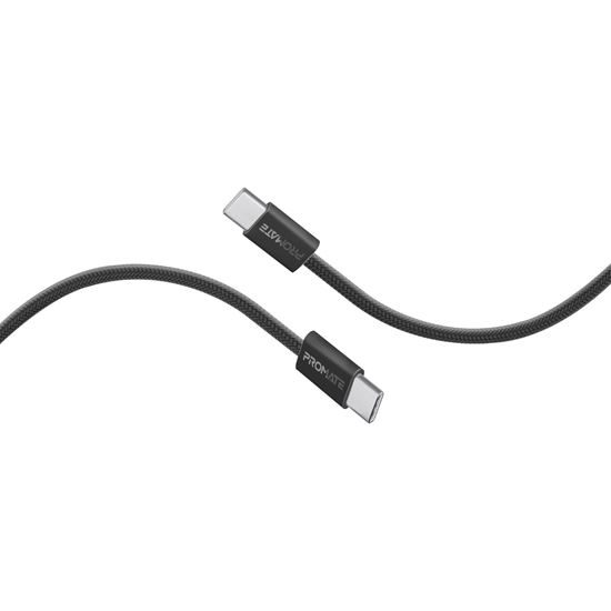 PROMATE 2m USB-C to USB-C Cable with Fabric Braided Cable. Supports 60W PD. 2500 Carousel 1
