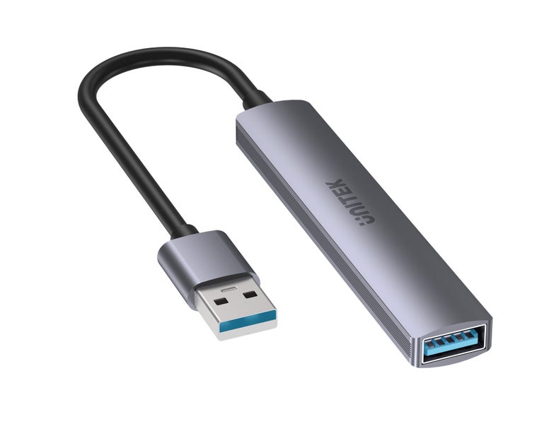 UNITEK 4-in-1 USB Multi-port Ultra Slim Hub with USB-A Connector. Includes 1x US Carousel 2