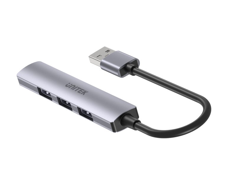 UNITEK 4-in-1 USB Multi-port Ultra Slim Hub with USB-A Connector. Includes 1x US Carousel 6